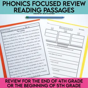 4th and 5th Grade Phonics Focused Review Passages | Printable Teacher Resources | Literacy with Aylin Claahsen