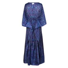 Bellissimo Blue Silk Cotton Ikat Maxi One Available