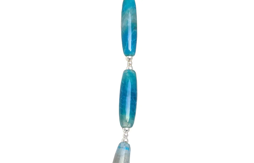 Blue quartz agate necklace