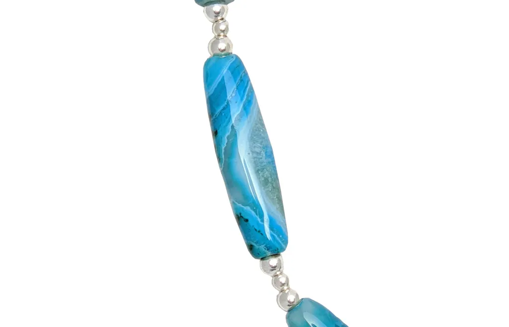 Blue quartz agate necklace