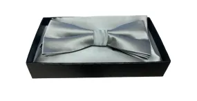 Bow Tie Set (Bow Tie & Pocket Square), Silver