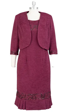 Brianna Milay Jkt Dress 28981-Burgundy