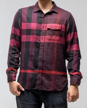 BURBERRY RED/BLACK BUTTON DOWN SHIRT