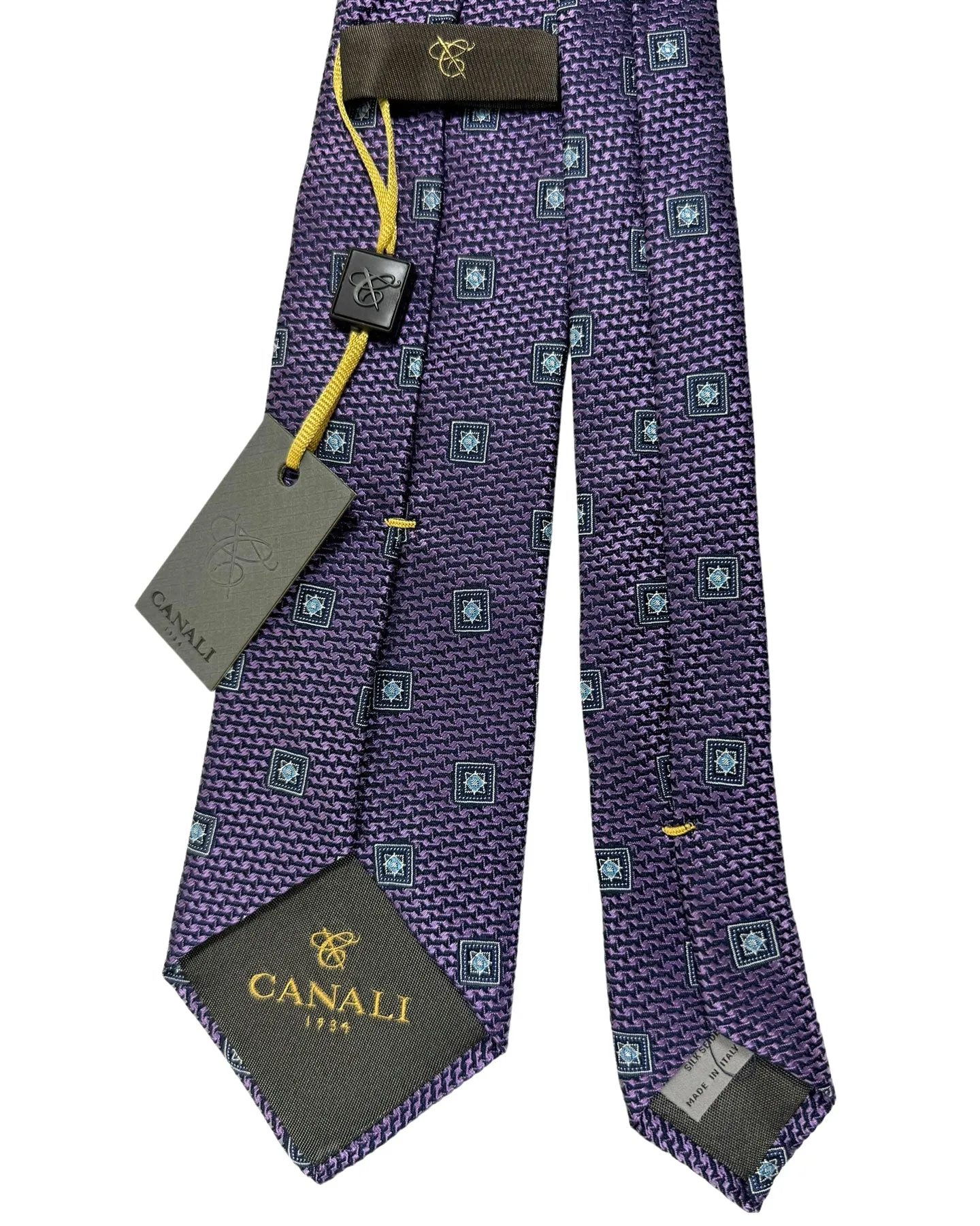 Canali Silk Tie Purple Medallions