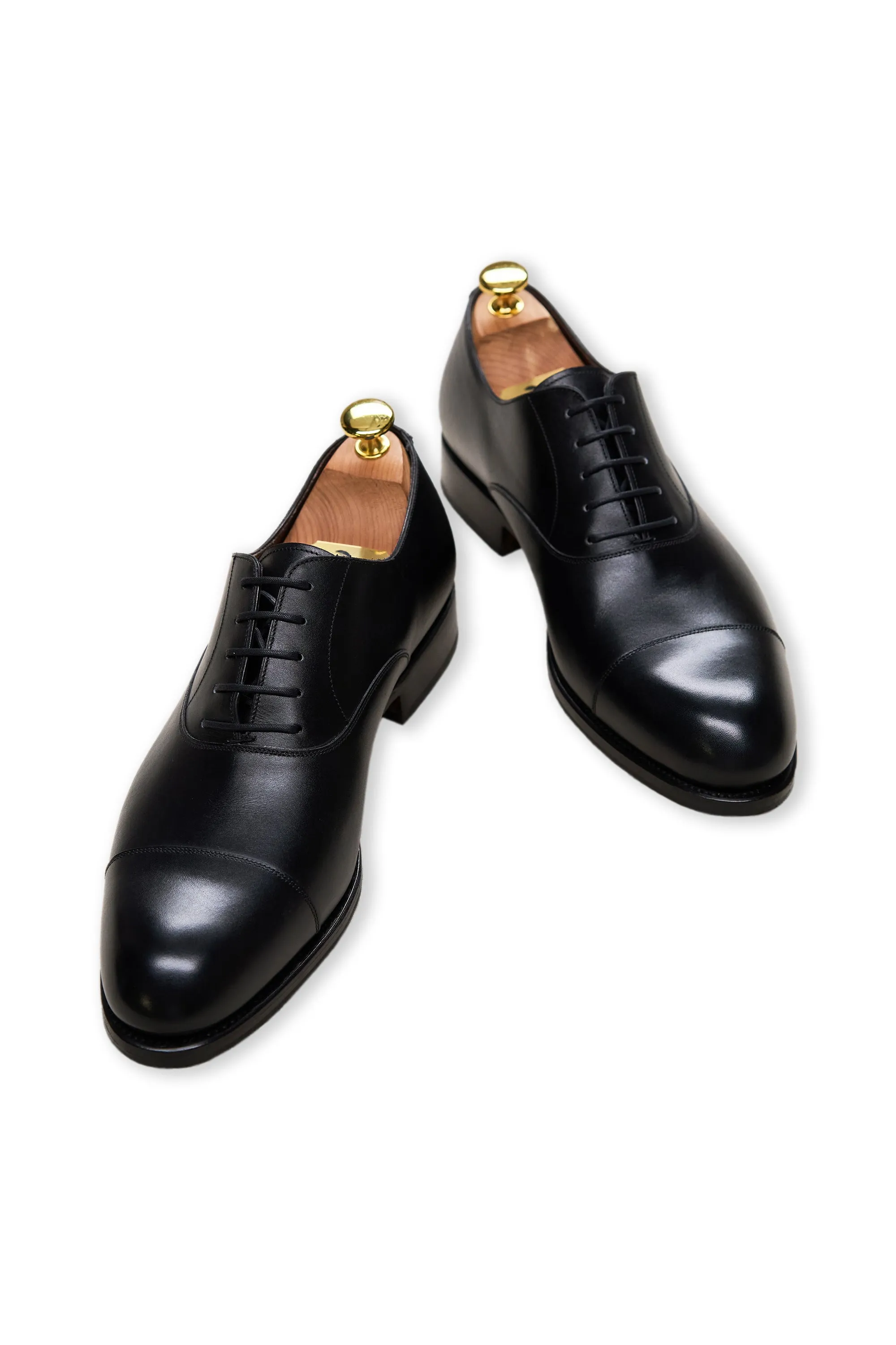 Carmina Robert 80386 Black Calf Simple Captoe Oxfords