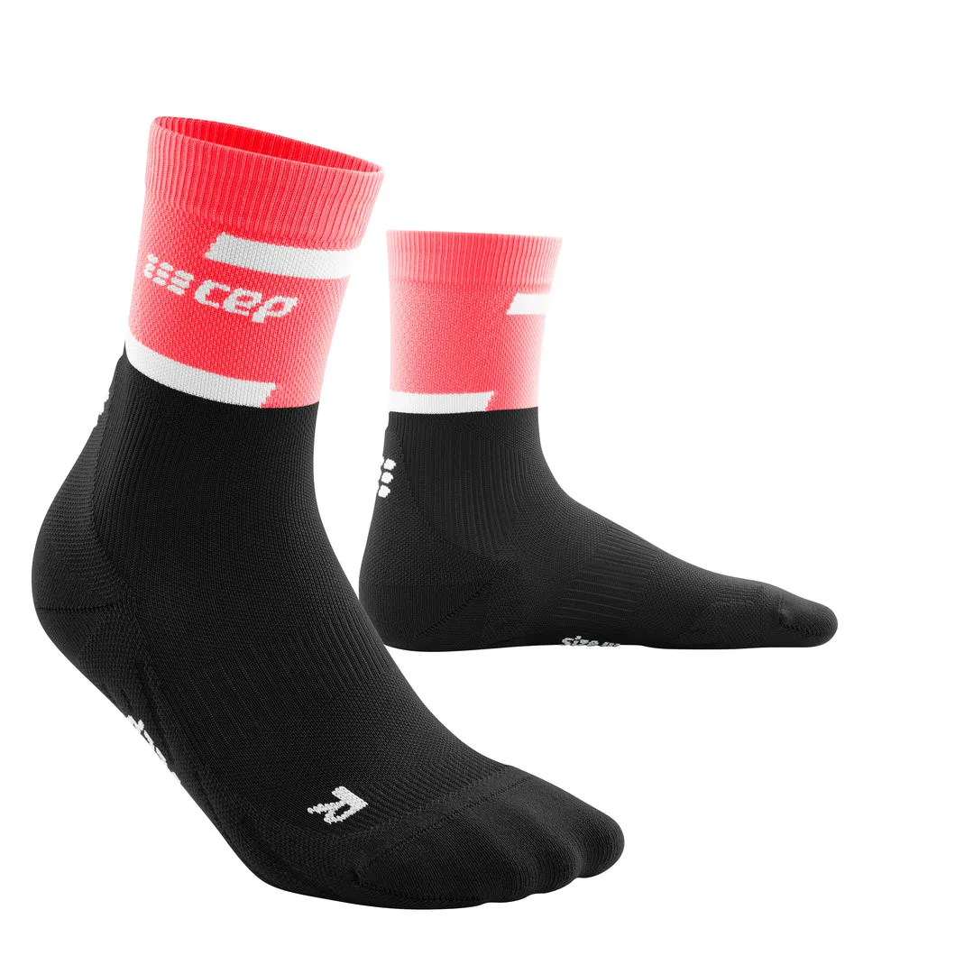 CEP Women's The Run Socks Mid-Cut V4 - Pink/Black