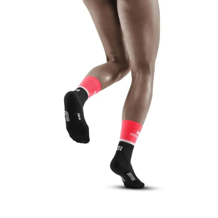 CEP Women's The Run Socks Mid-Cut V4 - Pink/Black