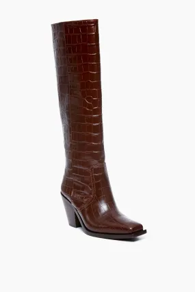 Dark Brown Croc Lynn Boots