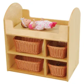 Eco-Friendly Doll Changing Table with Wicker Baskets