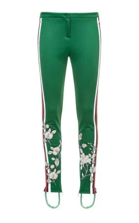 Embroidered Jersey Stirrup Leggings