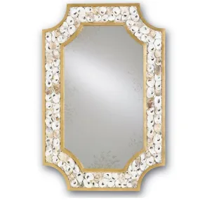 Golden Oyster Shell Encrusted Mirror