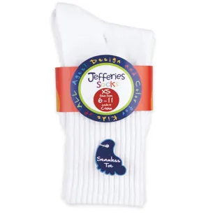 Jefferies Socks Boys and Girls Sport Crew White 3 Pack