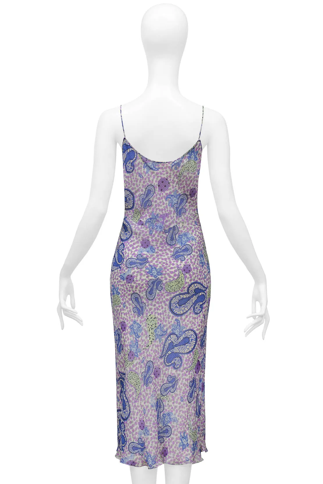 JOHN GALLIANO PURPLE & BLUE PATTERNED DRESS