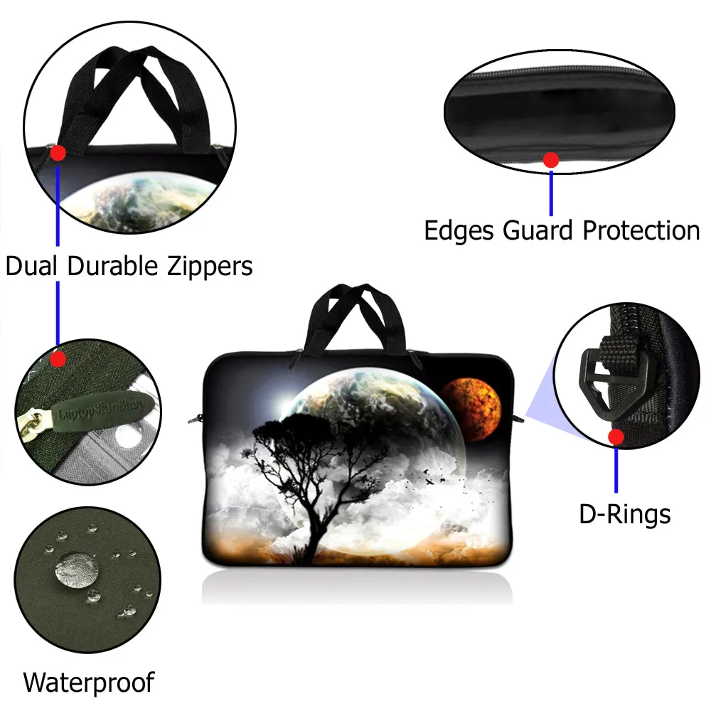 Laptop Notebook Sleeve Carrying Case with Carry Handle – Earth and Moon Eclipse