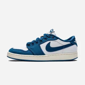 Men's Air Jordan 1 Low KO - WHITE/DARK ROYAL BLUE-SAIL