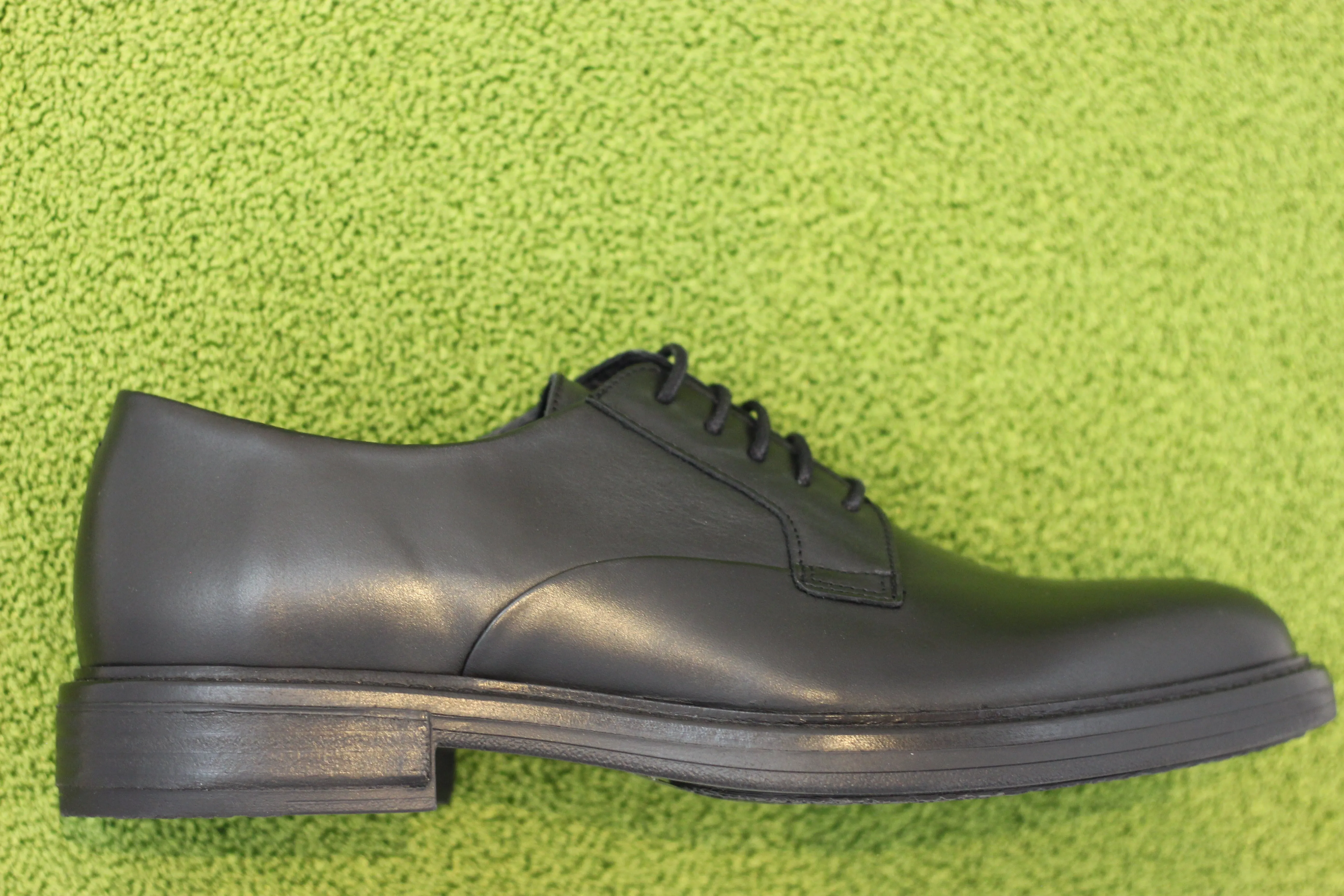 Mens Stanley Derby Oxford - Black Leather