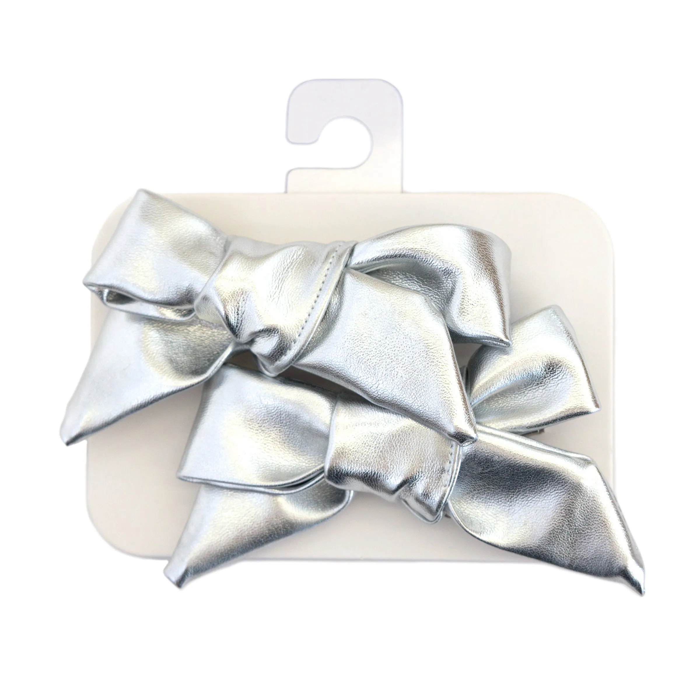 oh baby! Hair Bow Clip - Metallic - Silver