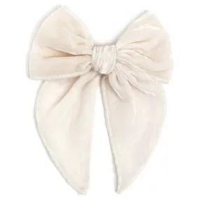 Party Girl Bow - Ivory Velvet