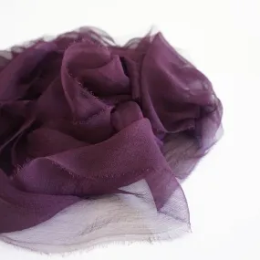 Silk Gossamer Ribbon in Aubergine