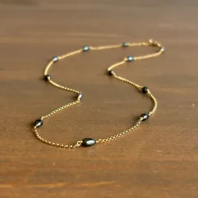 Tahitian Keshi Pearl Victorian Chain