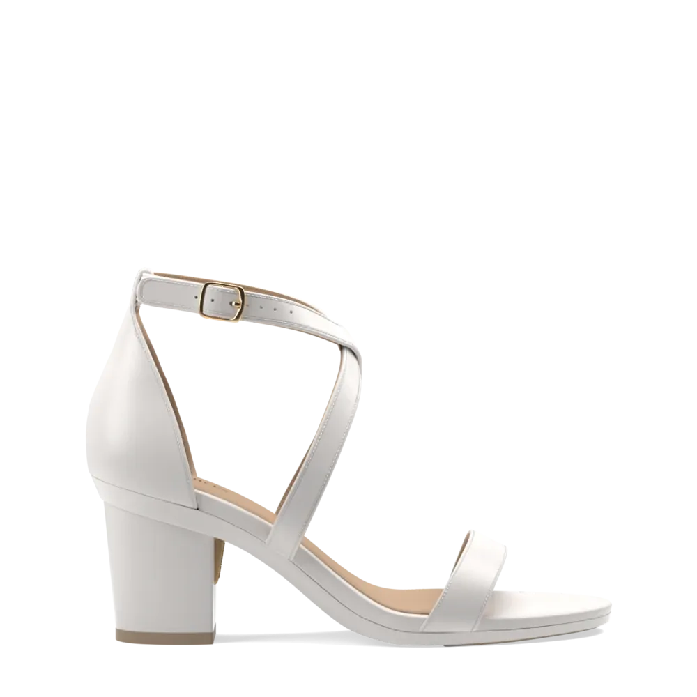 The Sandal - White   Block Heel Kit 3 White