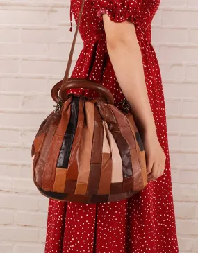 Vintage fashion Handbags Sheepskin Stitching Ladies Bag