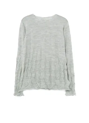 WOOL WRINKLE ROUND NECK LONG SLEEVE T-SHIRT